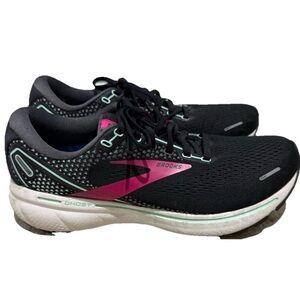 Brooks Ghost Women's Black with Pink and Teal Running Shoes Size 9